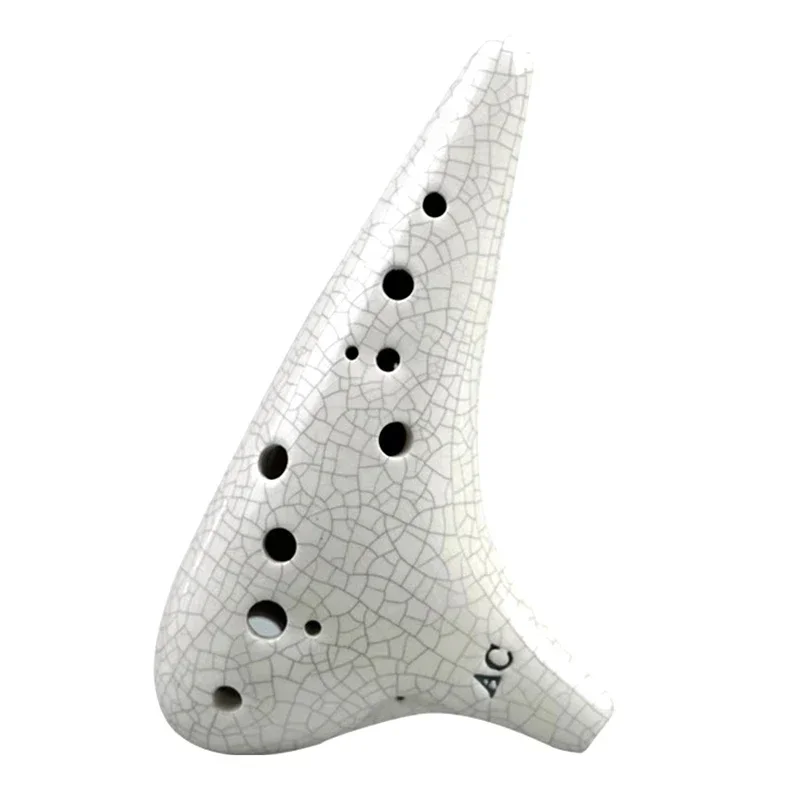 FENGYA Ceramic Ocarina 12 Hole Alto C Key Music Flute Professional Smoked Ocarinas Xun Beginner Traditional Orff Instrument Gift