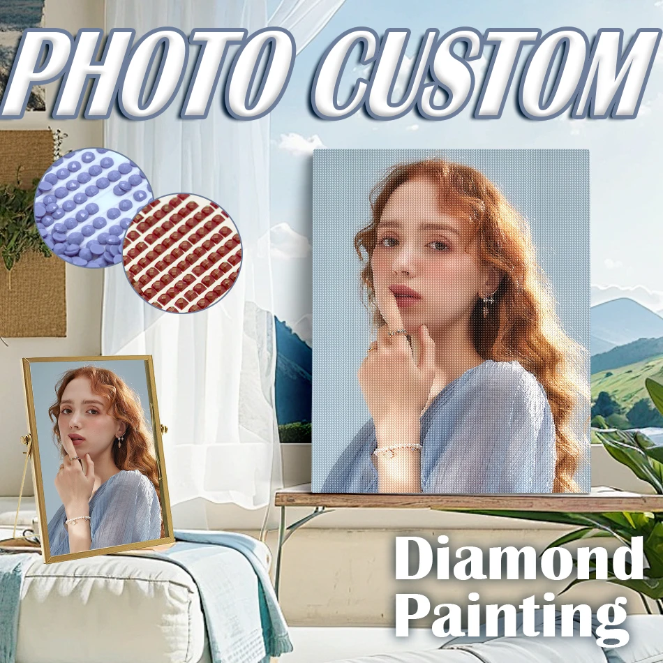 

PhotoCustom Diamond Painting Own Photo Portrait Family Personalized Kit Embroidery Custom Photo Diy Handmade Gift Wall Art Pictu