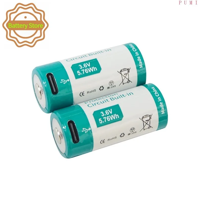 New 1600mAh P18350TC 18350 Batteries 3.6V Type-C Rechargeable Li-ion Battery for Keeppower Flashlights Medical Devices Toys