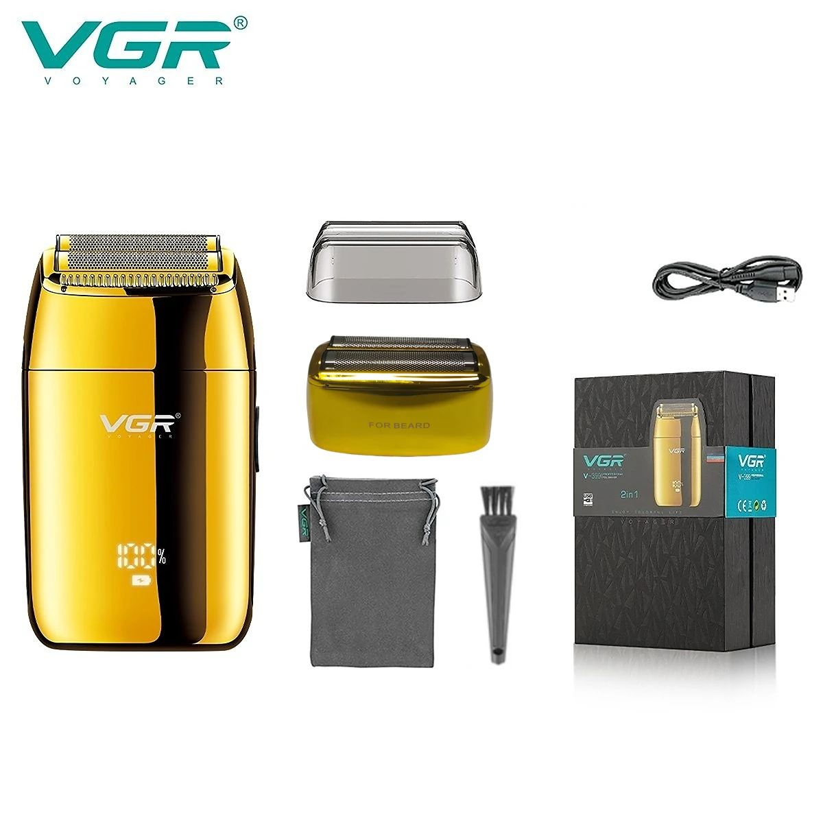 VGR Shaver Professional Razor Electric Shaver Reciprocating Shaving Machine Portable Beard Trimmer Mini Shaver for Men V-399