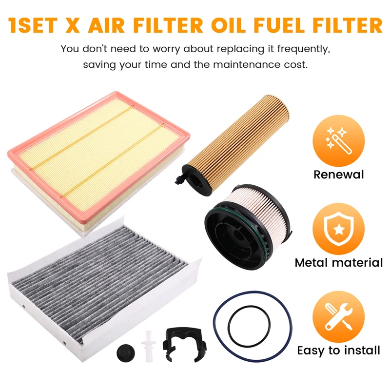 

AS57-4PCS Air Filter And Carbin Filter Oil Fuel Filter A9075283500+ A9108301100 +A6540920100+A6541801100 For Benz SPRINTER