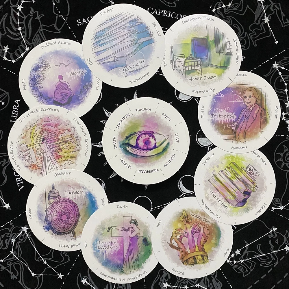 Najnowsze odkryć swoje przeszłe życie Oracle karty Tarot Deck okrągły kształt 87 kart wróżby wróżenie Oracle karty taroty gry