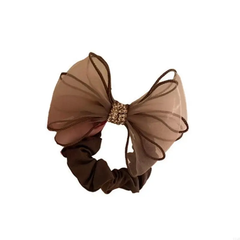 

Practical Elastic Hair Accessory Glittering Rhinestones Bows For Updos Styling
