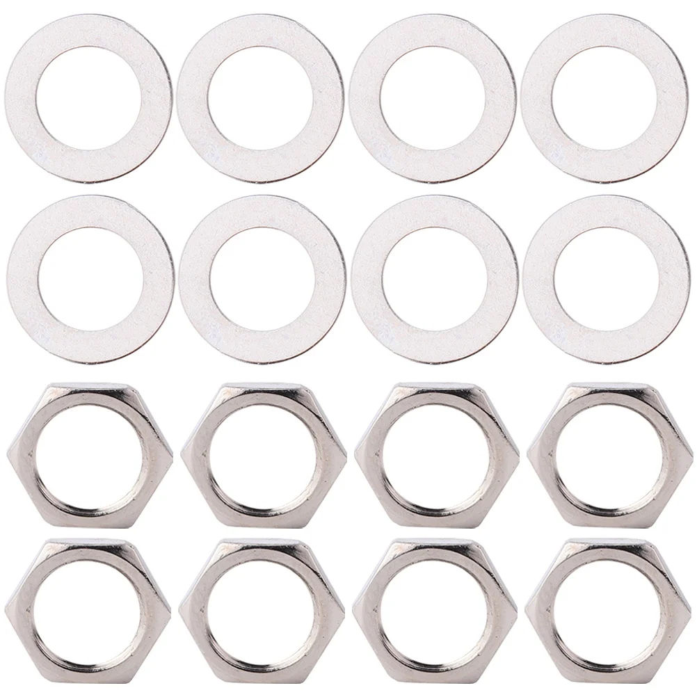 

1Set Potentiometer Nut Metric Stainless Steel Durable Guitar Jack Nut and Washer Set Replacement Repair Accessories Kit