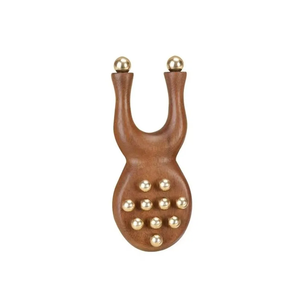 New Antistatic Wooden Nose Scraping Scraping Massage Tool Brass Bead Comb Handheld Handheld Comb Eye Relaxation