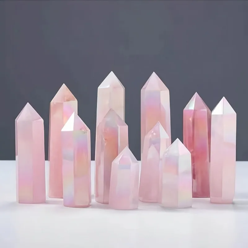 1pc Healing Crystal Rose Quartz Tower -Healing Gift For Women,Rose Quartz Tower Point,Birthday Gift