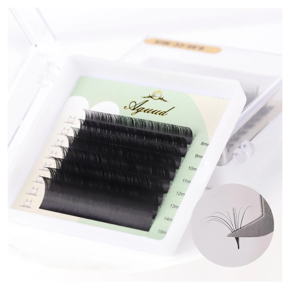 

AGUUD 8 Rows Individual Eyelashes Extensions Matte Black Mega Volume Classic Lashes Cilios Premium Cashmere Lash Extensions Tray