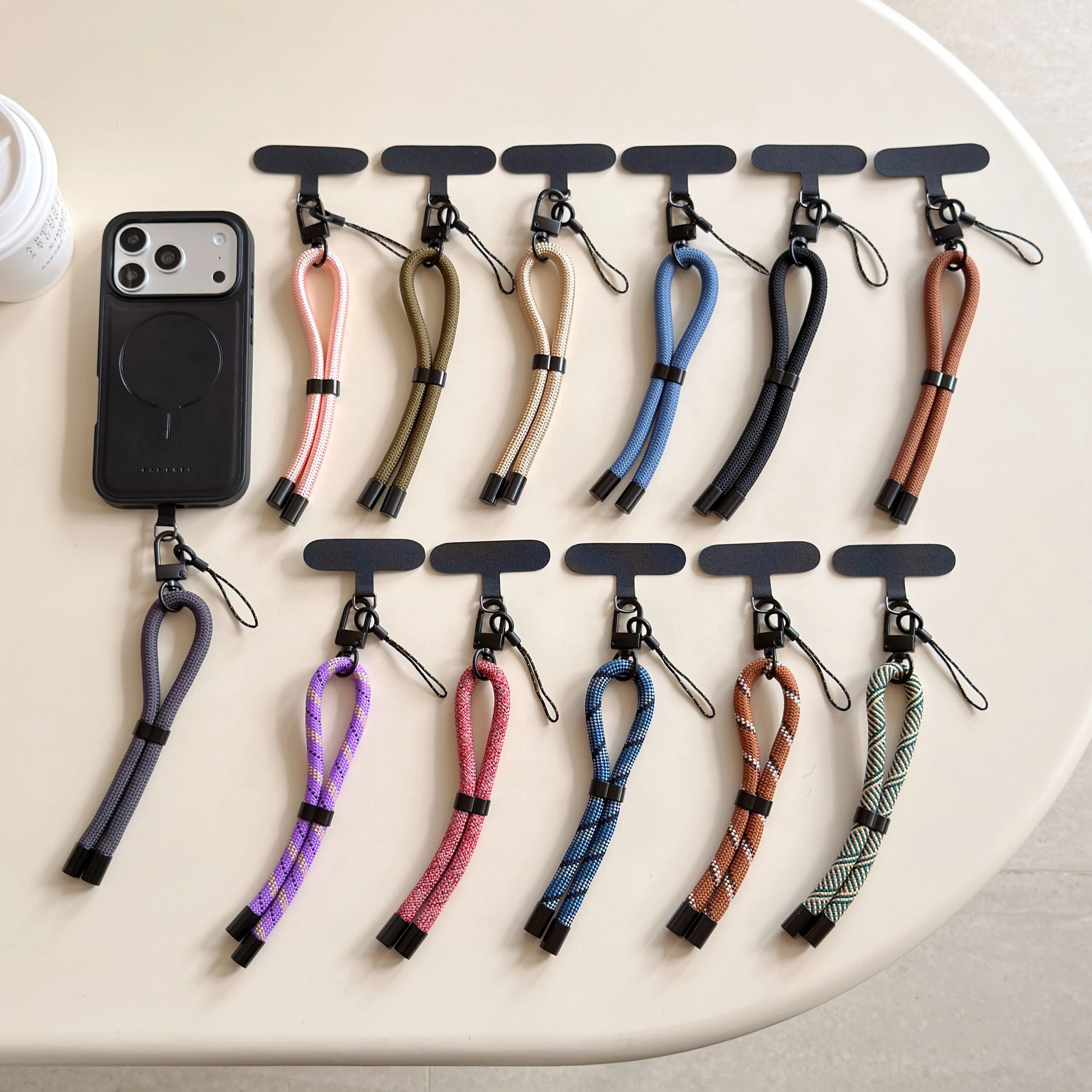 

Security New Woven Mobile Phone Lanyard Colorful Security Wristband for Universal Phone Case Bag Women Girl Hanging Cord Cover