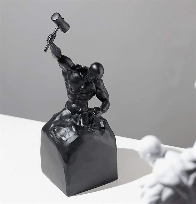 Modern Abstract Conception Figure Statue Resin Body Building Art Sculpture Home Sports Ornament Study Character Decor Gift Craft