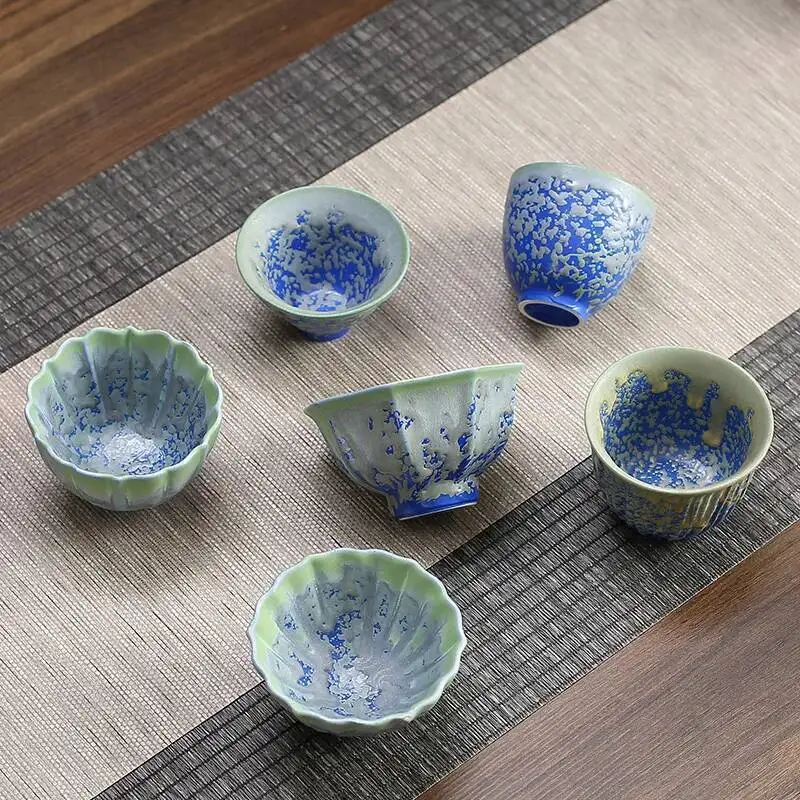 

Керамическая чашка для чая, одна чашка, японский грубый керамический чайный сервиз кунг-фу, чашка для дегустации чая, чашка из бамбуковой шляпы, изготовленная в печи, кофе