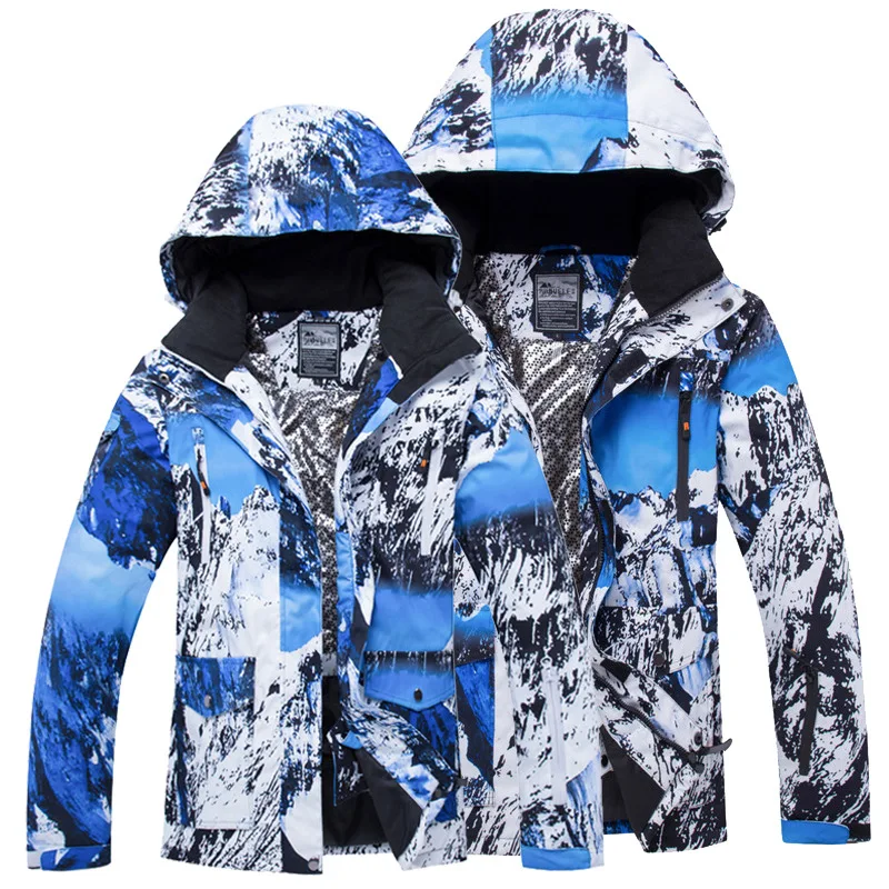 2023 Ski Jacket Couple Winter -30℃ Warm Windproof Waterproof Skiing and Snowboarding Sets Men‘s Ski Snowboard Jackets Dropship