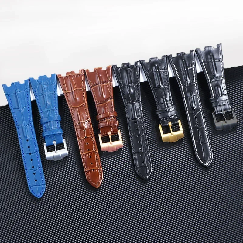 Impermeável Couro Genuíno Watch Band, AP Strap, Sport Pulseira, Audemars, Piguet, Royal Oak, Offshore 15710, 15703, 28mm