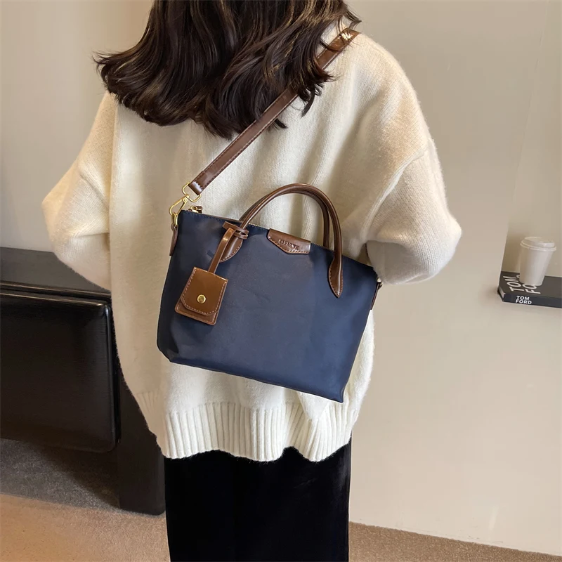 Quality Branded Top-handle Bags For Women Oxford Cloth Mini Shoulder Shopper Tote Bag With Pendant 2024 Designer Handbags Luxury