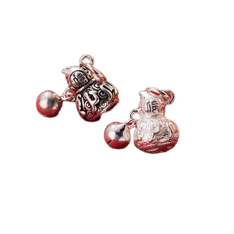 1pc/Lot 925 Sterling Silver Lucky Ringing Bell Gourd Charms Classic Chinese Style Blessing Silver Pendants DIY Jewelry Findings