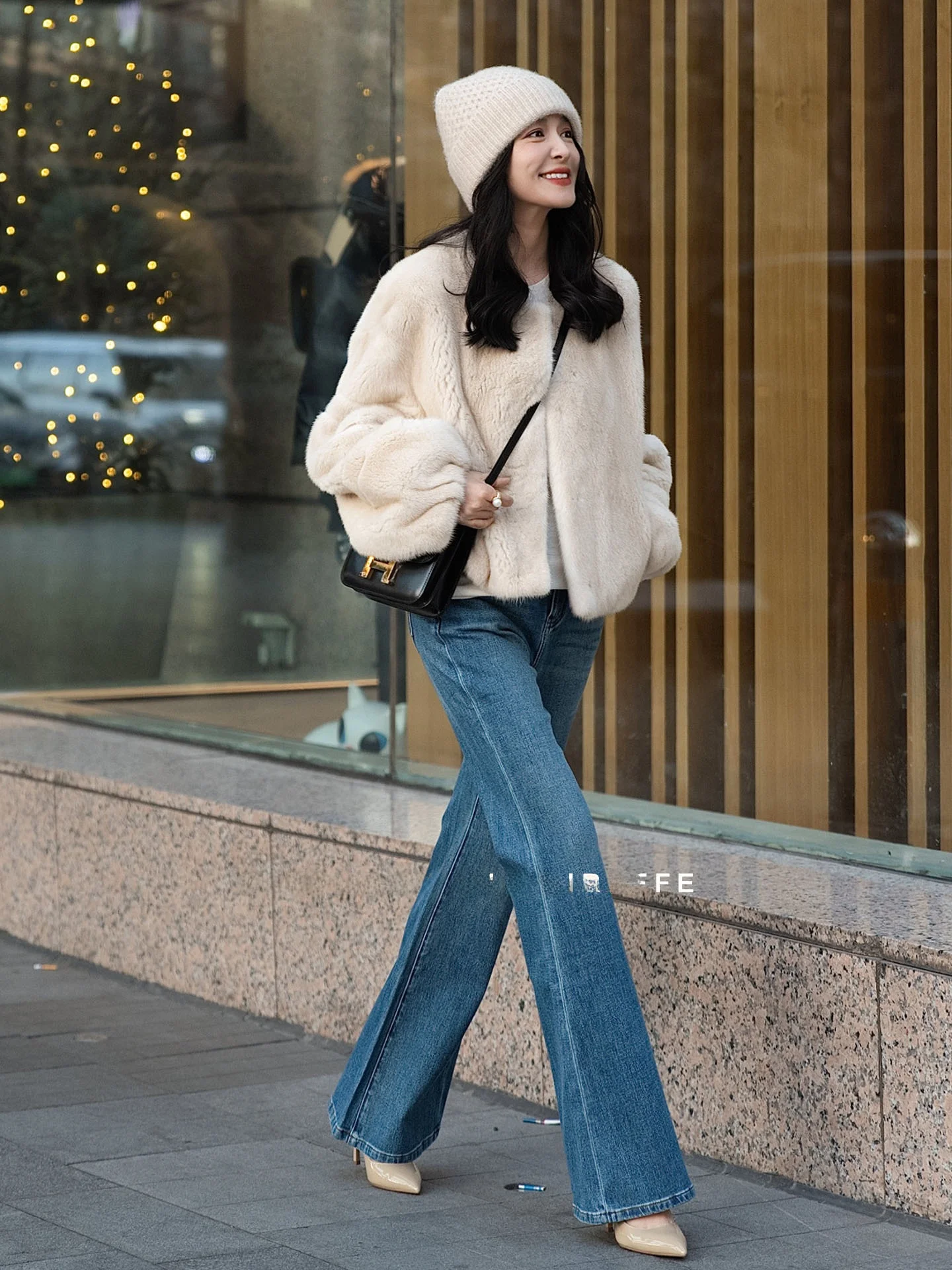 

Джинсы-клеш с высокой талией и 3D-эффектом, эластичные в четырех направлениях, с принтом слонов и жирафов, для повседневной носки, зимний сезон