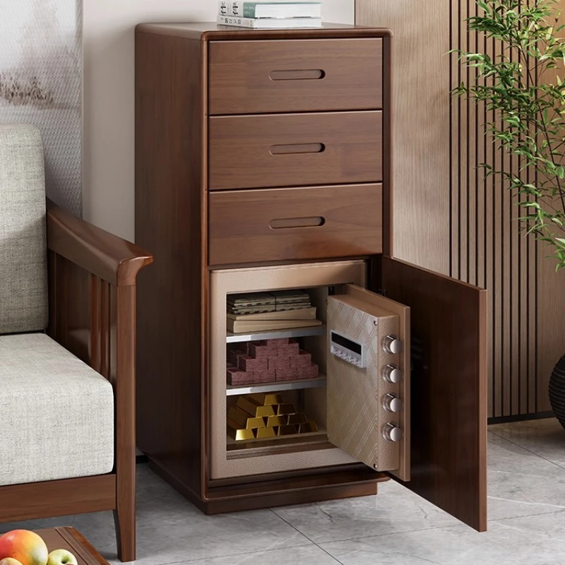 

Прикроватная тумбочка, сейф, встроенный комод из цельного дерева, шкаф для хранения, прикроватная тумбочка для спальни, сейф, новая модель для дома 2025 г.