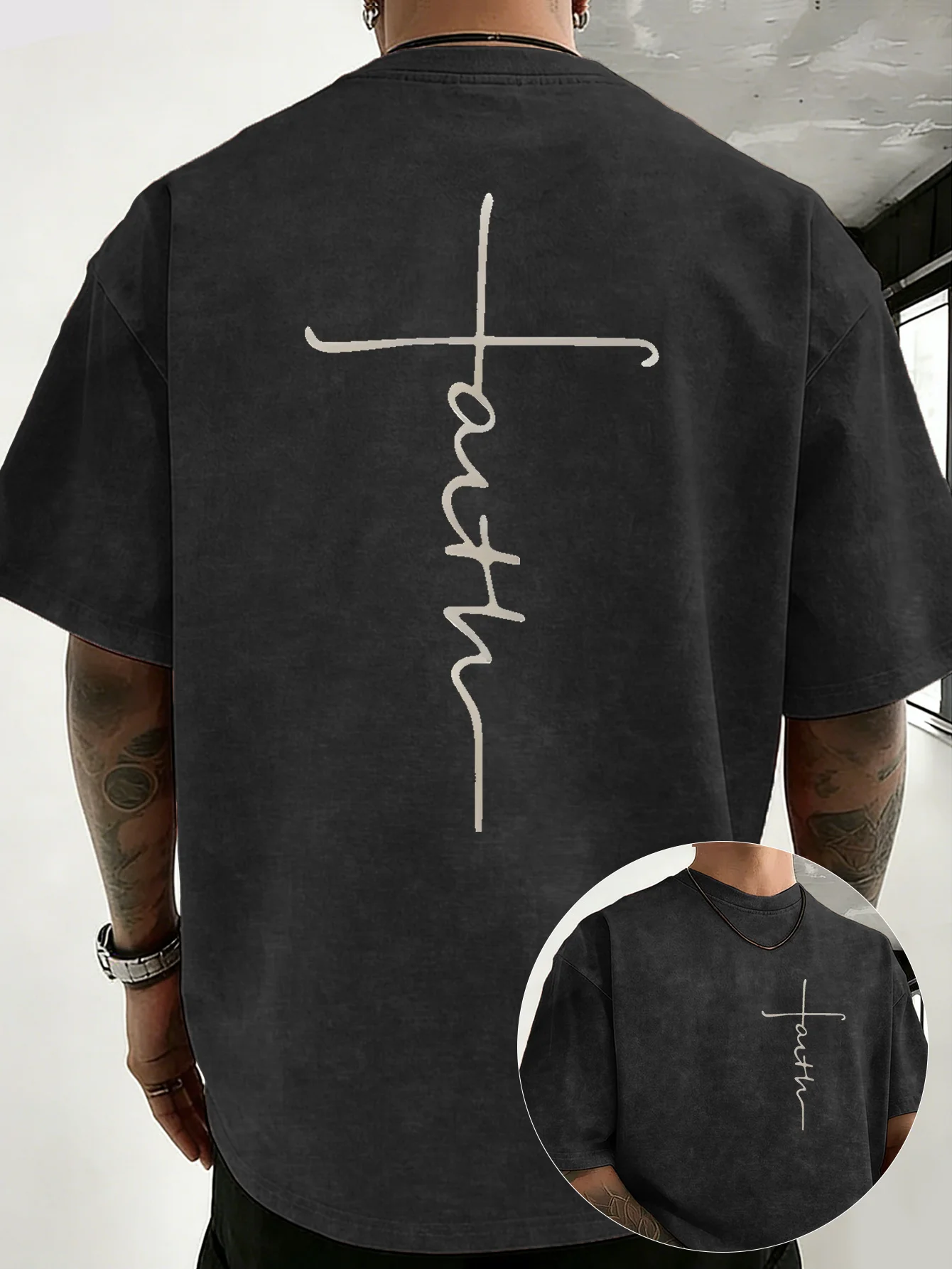 Drop Shoulder Vintage Washed T-shirt for Fashion Lovers, Loose High Quality Cotton Short Sleeve Must Have Streetwear Top S-3XL