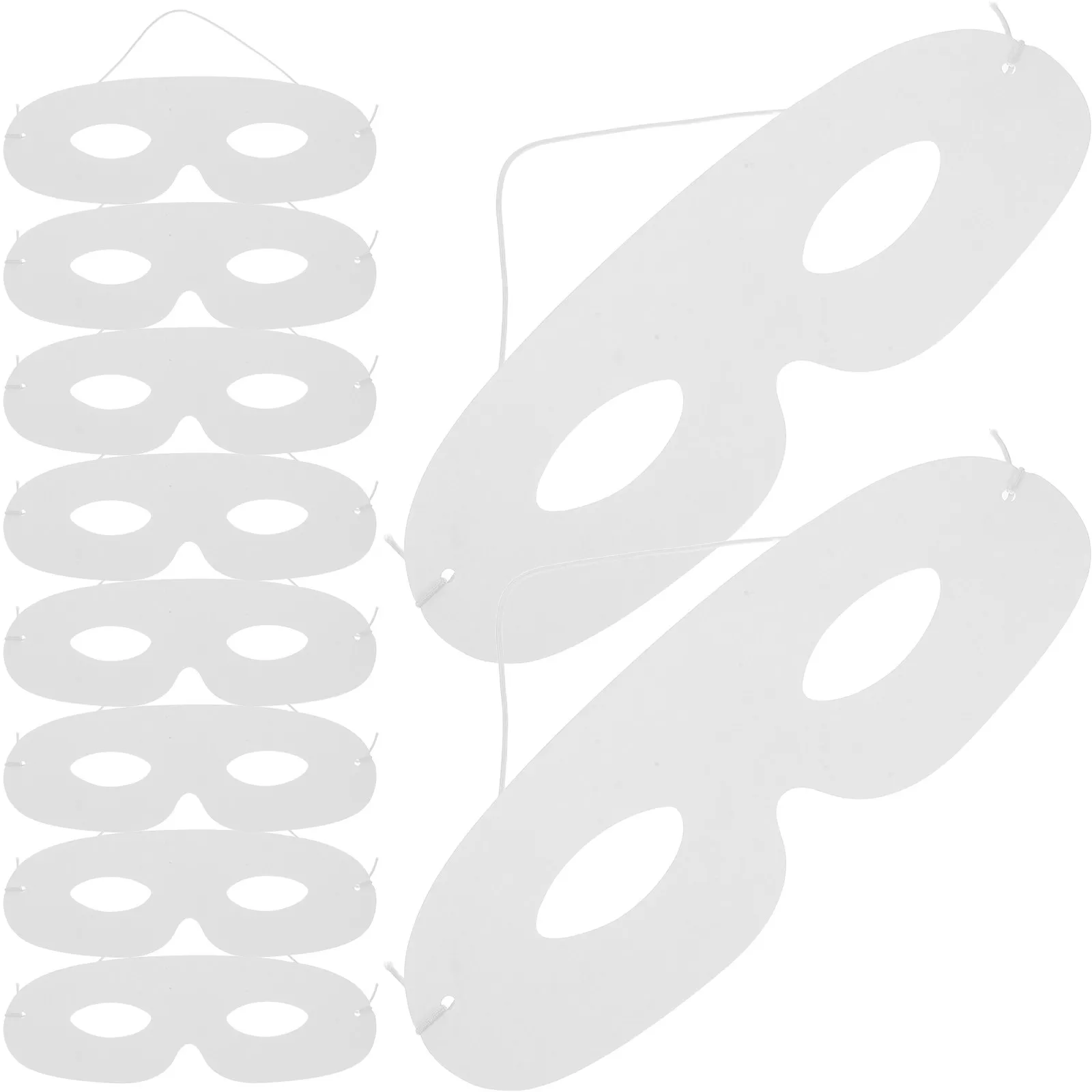 20Pcs Blank White Mask Kit Smooth Surface for DIY Painting Craft Masquerade Halloween Party Carnival Costume Decoration