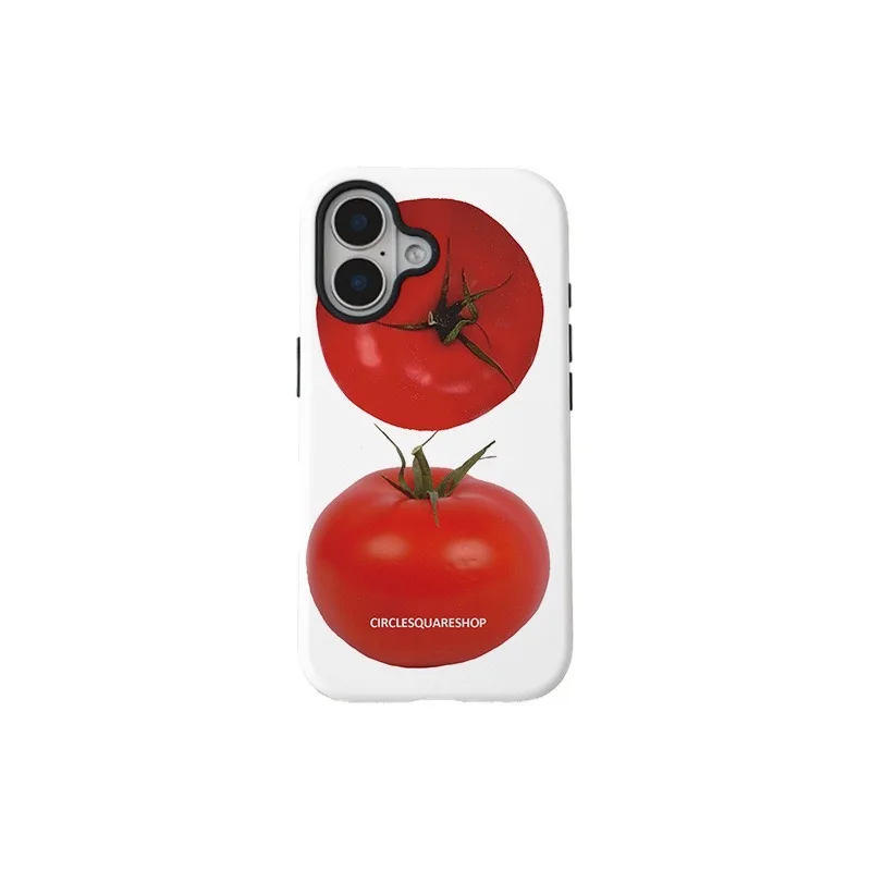INS KOREAN Red Tomato Cartoon Case dla IPHONE 16 ProMax 15 14 13 12 11 PRO 16 Plus Akrylowe etui TPU dwa w jednym Magnetyczne etui na telefon