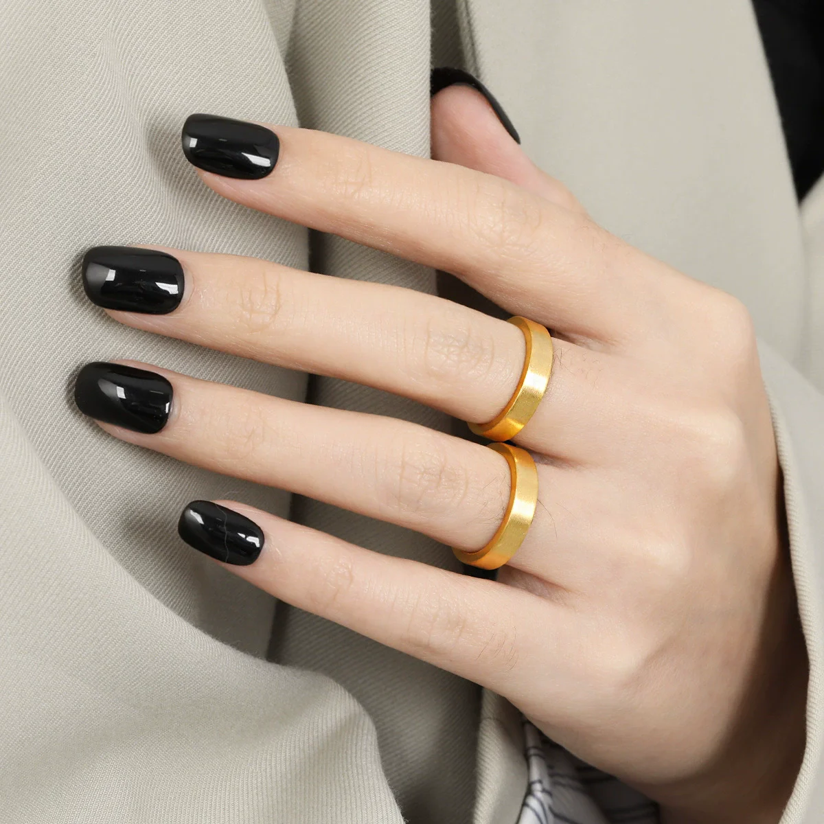 עיצוב נישה סיני עתיק חדש עיגול פשוט מברשת טיטניום טבעת נשים אופנה אישיות טבעת זנב