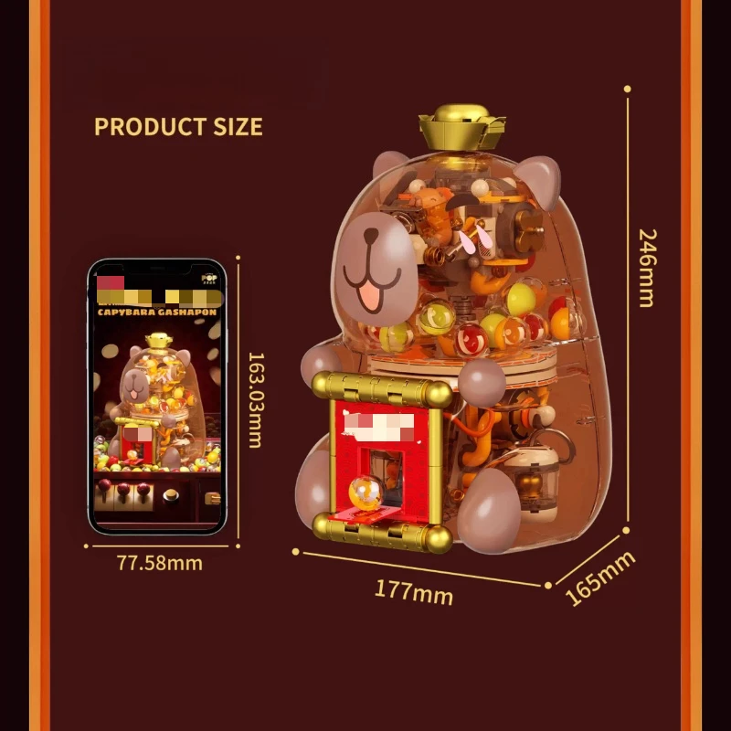 SEMBO Capybara Überraschung Gashapon Bausteine Maschine Zusammengebaut Kinder Kreative Figuren Trendy Spielzeug Modell Geburtstag Geschenk