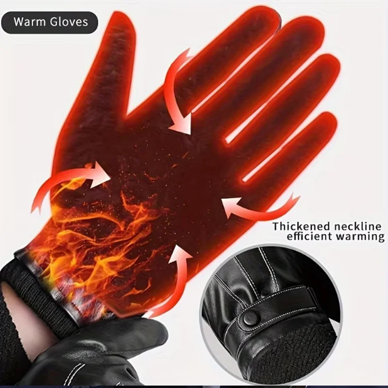 1/2/3Pairs Thicken Leather Glo - Leather Driving Glove 评论和价格