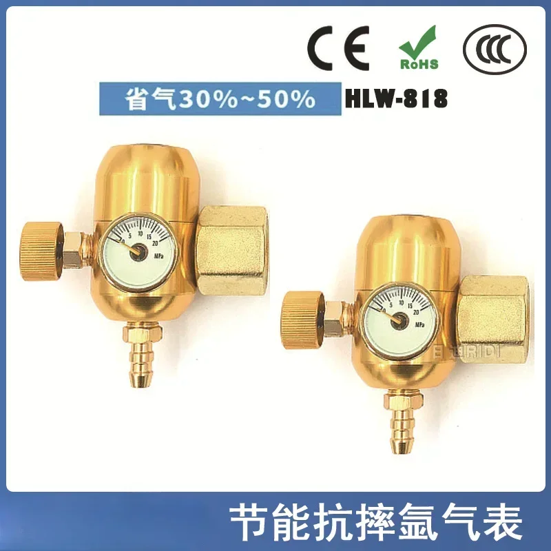 G5/8-RH (F) Argon Arc Welding Pressure Reducing Valve Gas Saving 50% Pressure Gauge Anti-drop 818 Ar Pressure Reducing Gauge Ar