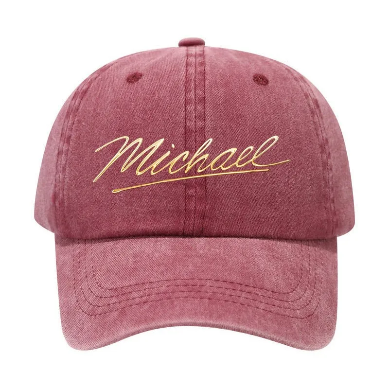 Michael Jackson Retro Washed Sun Visor Hat, MJ Signature Print Pop Legend Baseball Cap, Casual Daily Wear Fan Hat view 3