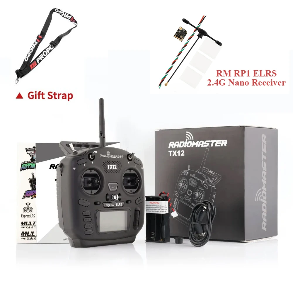 RadioMaster TX12 MKII ELRS EdgeTX OpenTX FCC LBT M2 16CH Hall Gimbals Multi-Module Compatible Radio Control Transmitter