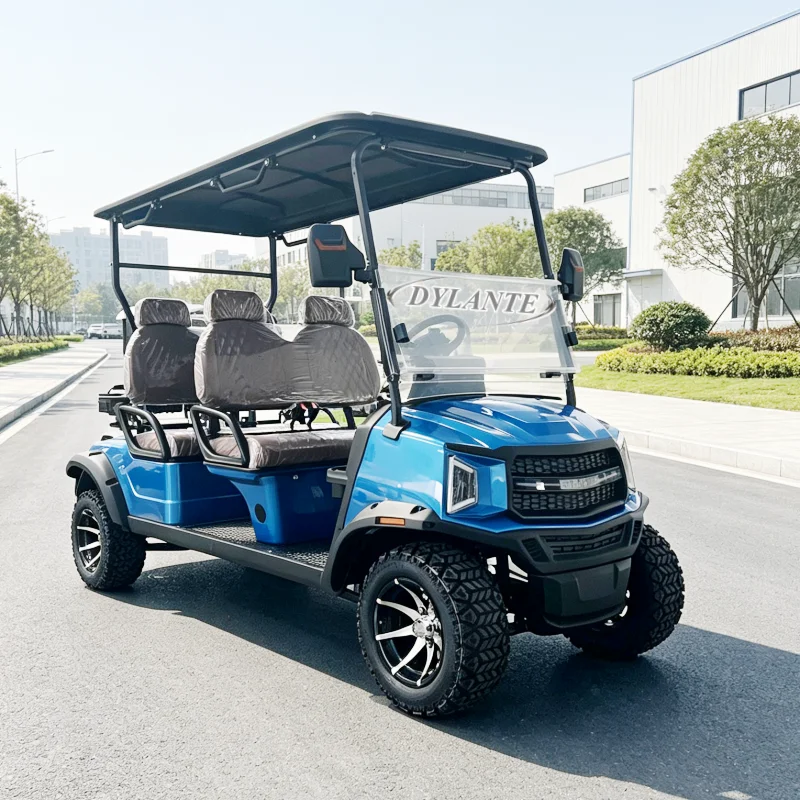 Electric Sightseeing Shuttle CE Custom Body Leather Seats Quiet Zero Emission 4 Wheeler For Villa Resort Hotel Golf Cart