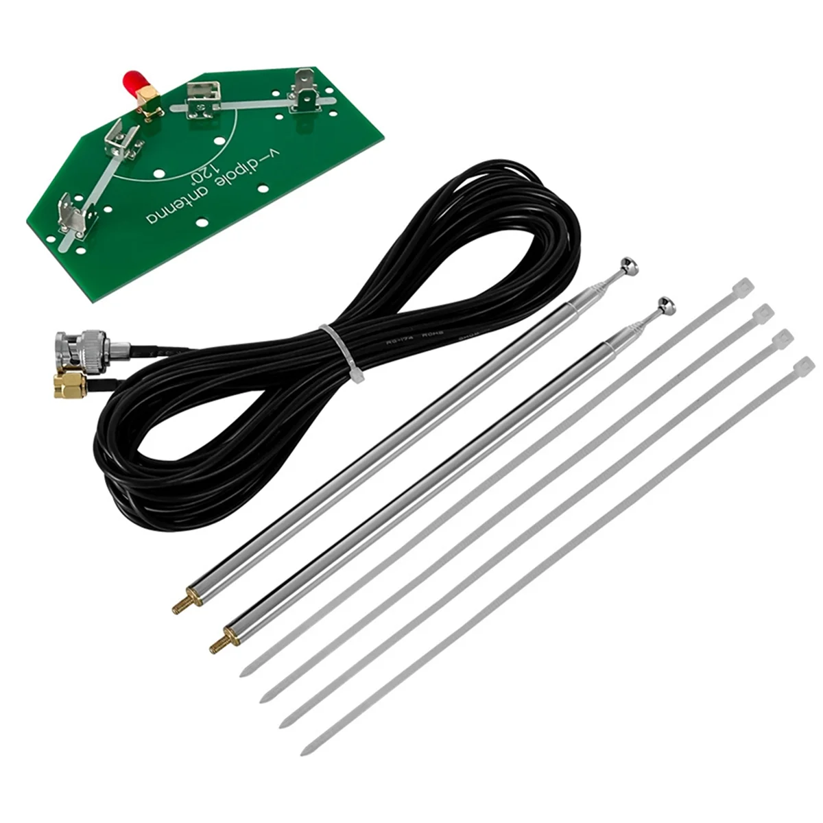 78M-1 GHz FM Frequency Receiver 137MHz Positive V Horn Antenna Rod V-Dipole Oscillator DIY Kits with Cable QXNF