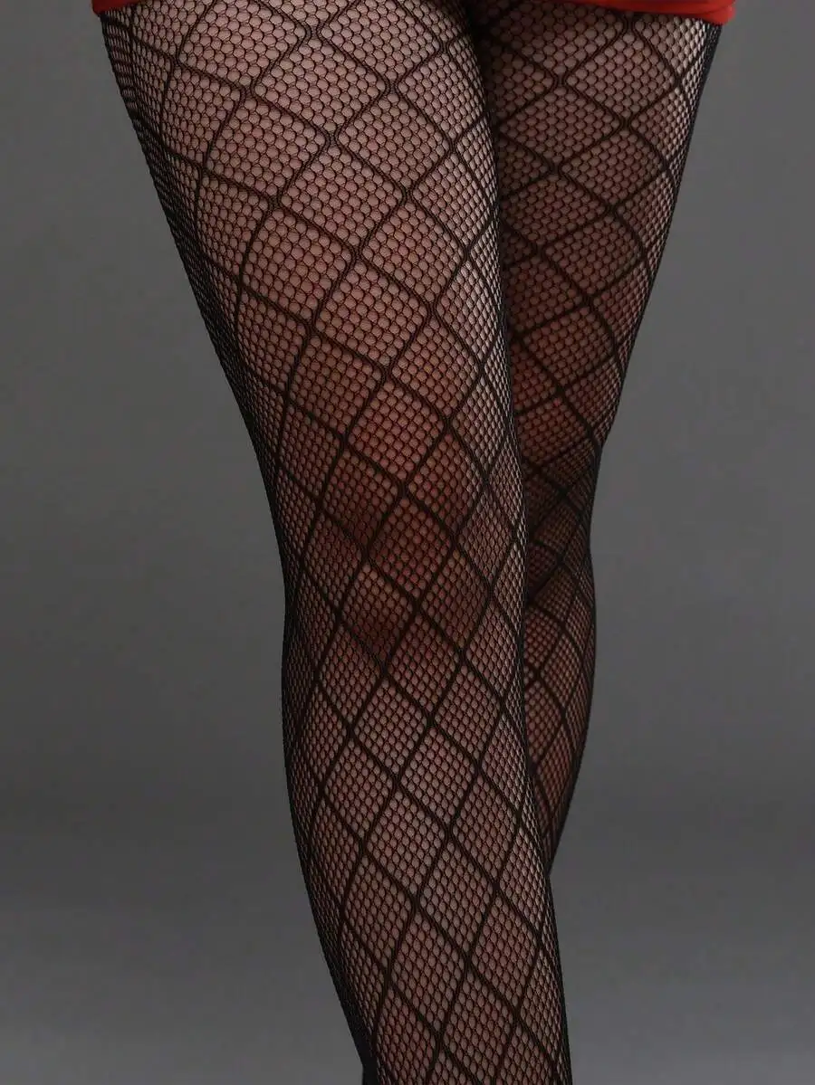 1pair Vertical Striped Elastic Fishnet Tight Leggings Sexy Watermelon Stripe Tights Versatile Gothic Style Fashion Fishnet