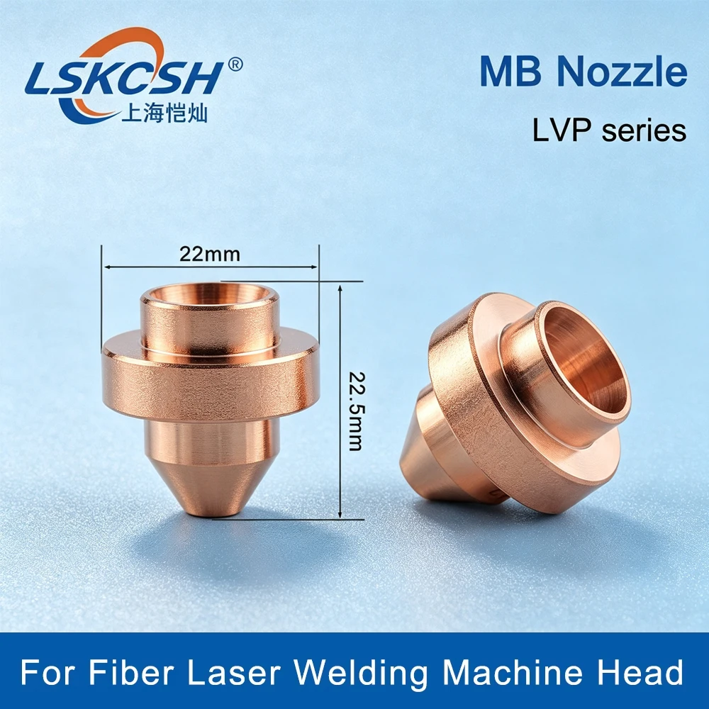 10Pcs/lot LVP D22 H22.5 Cutting Nozzle high-speed cutting single-layer of high quality copper for Fiber laser Machine