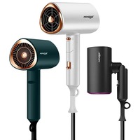 NEW Popular Foldable Hair Dryer 1800W Blue Light Negative Ion Super Silent US/EU/UK/Plug 110V/220V Home Barber Recommended