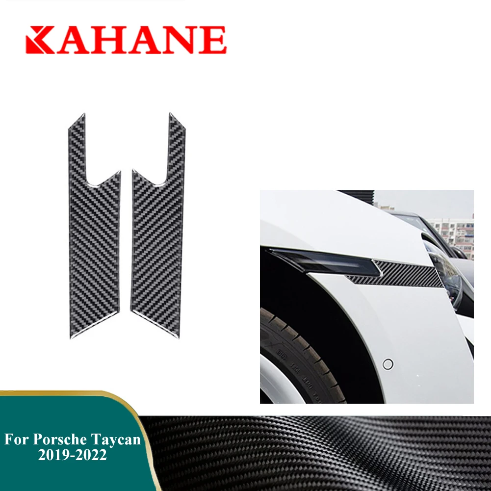 

Car Carbon Fiber Sticker For Porsche Taycan 2019 2020 2021 2022 Turn Signal Lamp Decoration Cover Trim Auto Interior Accessories