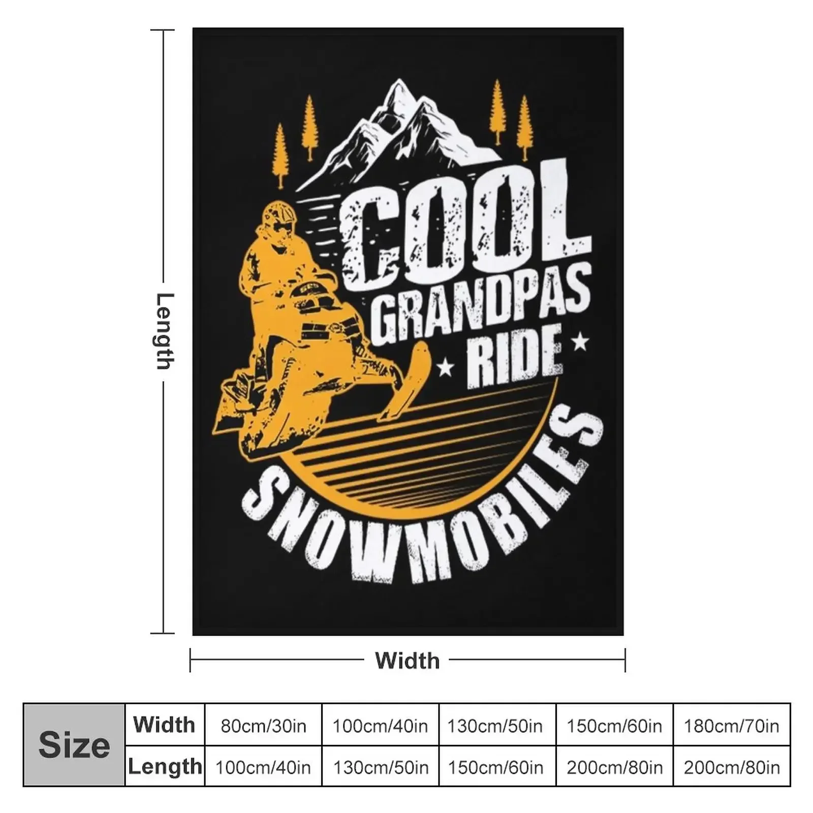 Grandpa T-ShirtCool Grandpas Ride Snowmobiles Throw Blanket couch cozy soft plush fuzzy picnic outdoor blanket