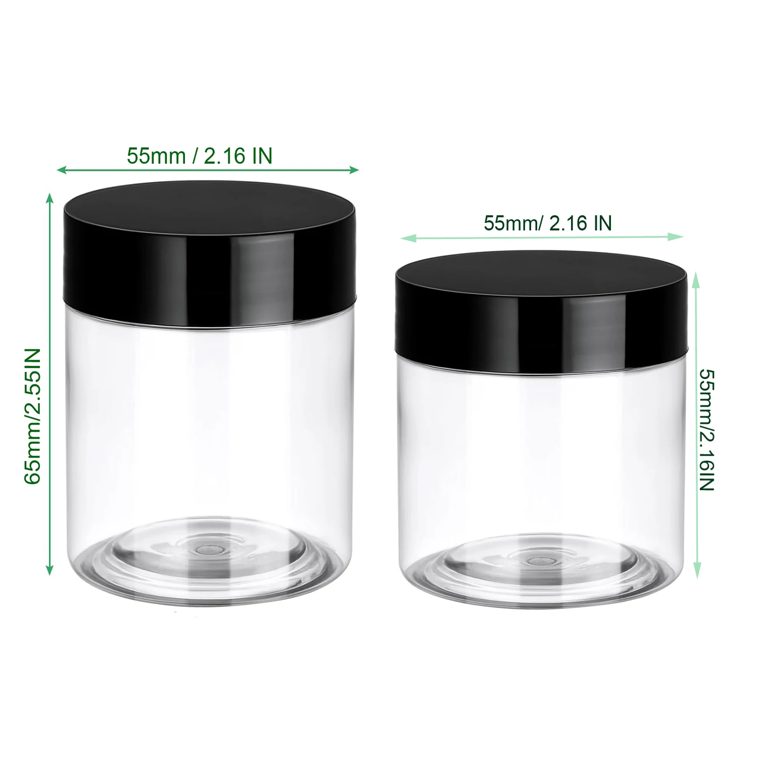 4oz Plastikdosen mit Deckeln, klare runde Kosmetikbehälter, leere Aufbewahrungsdosen für Make-up, Schmuck, Proben, Reiseaufbewahrung – Detail 5