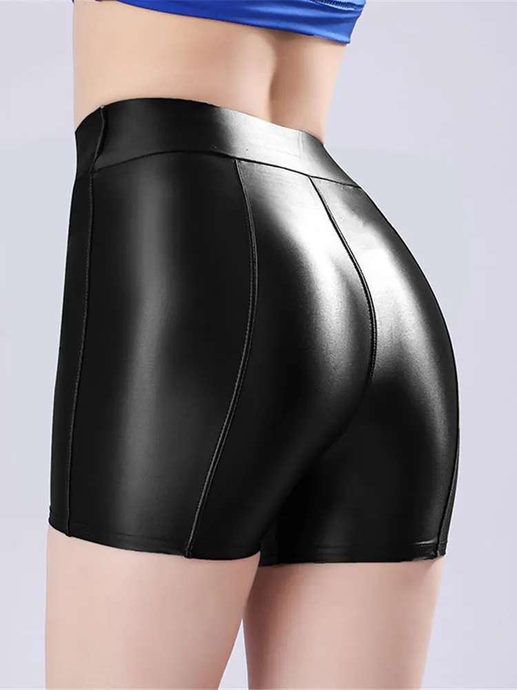 Sexy Women Smooth Shiny Satin Shorts Show Hip Wetlook Summer Shorts Candy Color Bottom Wear Safety Short Fashion Sexy Leggings