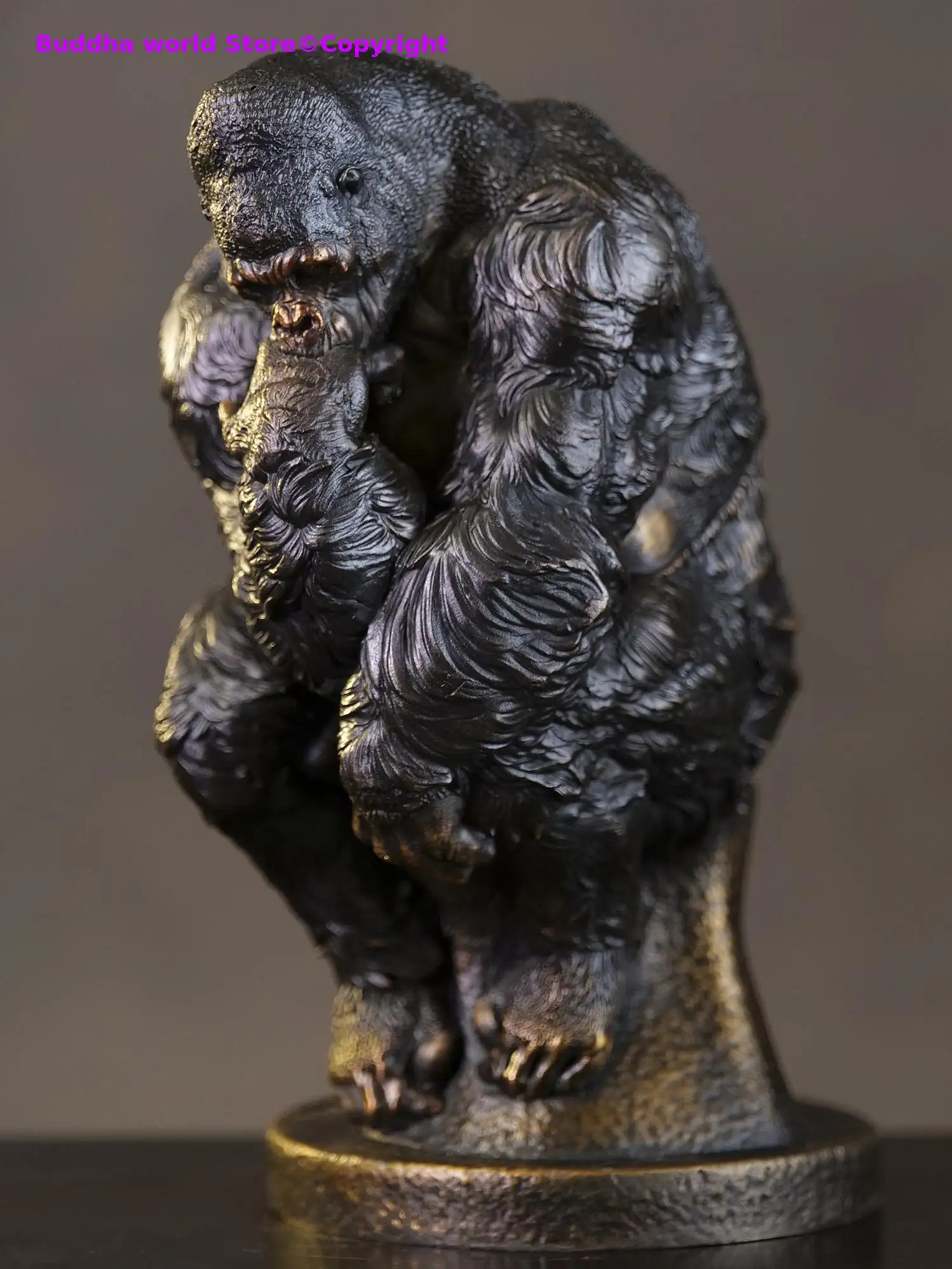 2026 Original art Collection gift 100% Handmade Copper Giant Ape Thinker realism Bronze sculpture HOME DECOR office decoration