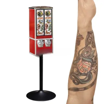 Venkovní mini automat na mince pro děti s herními kartami, samolepkami na fotografie a tetováním se stojanem 10 nejlepší prodej Dětský tetovací strojek - №1