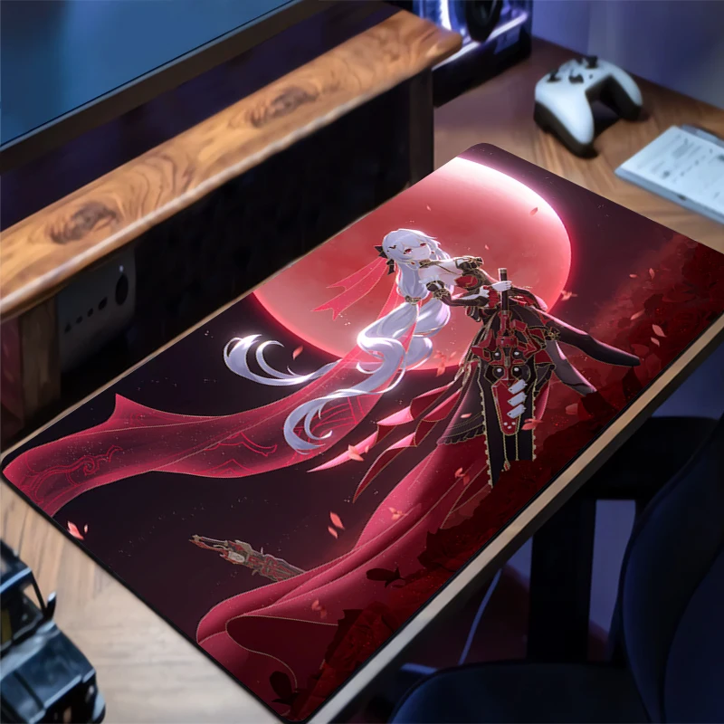Alas Mouse Gaming Honkai Impact 3 Aksesori Alas Meja Keyboard Gamer Kantor Alas Meja Laptop Antiselip Alas Mouse Anime PC Besar