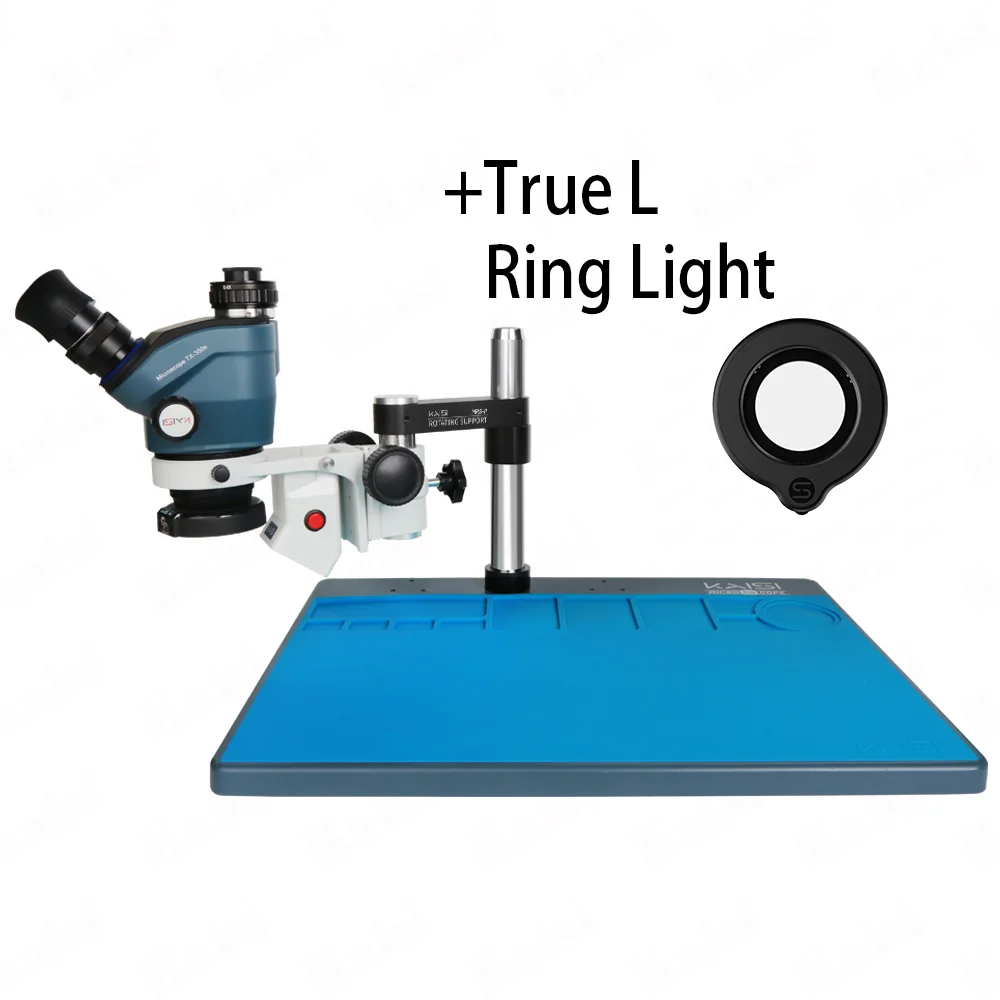 

Kaisi TX-350S Plus + True L Ring Light Configure Новый супер большой микроскоп с нижней пластиной для ремонта мобильных телефонов