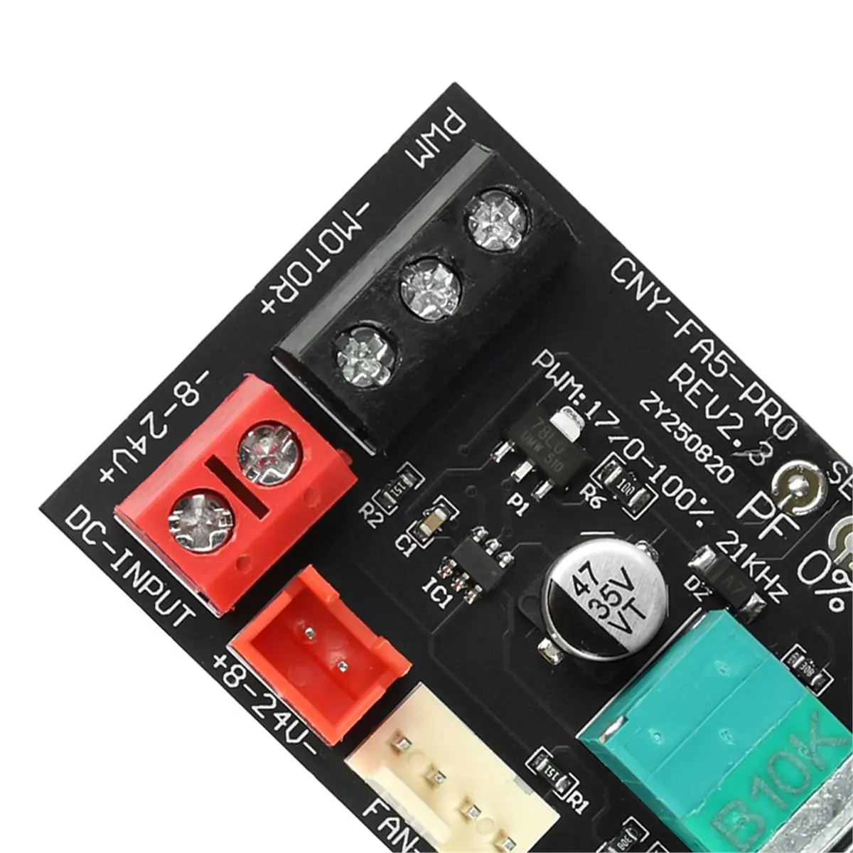 DC Brushless Motor Speed Controller Module - 8-24V Wide Voltage, 5A 60W 120W Max, PWM Control for DIY Fans & Motor -