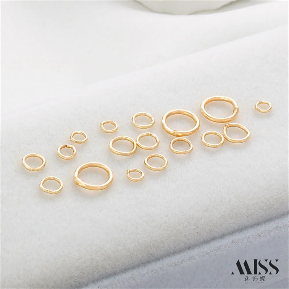 14K Gold-wrapped Color Welding Closed Ring Circle DIY Handmade Bracelet Necklace Ending Connection Ring Jewelry Accessories