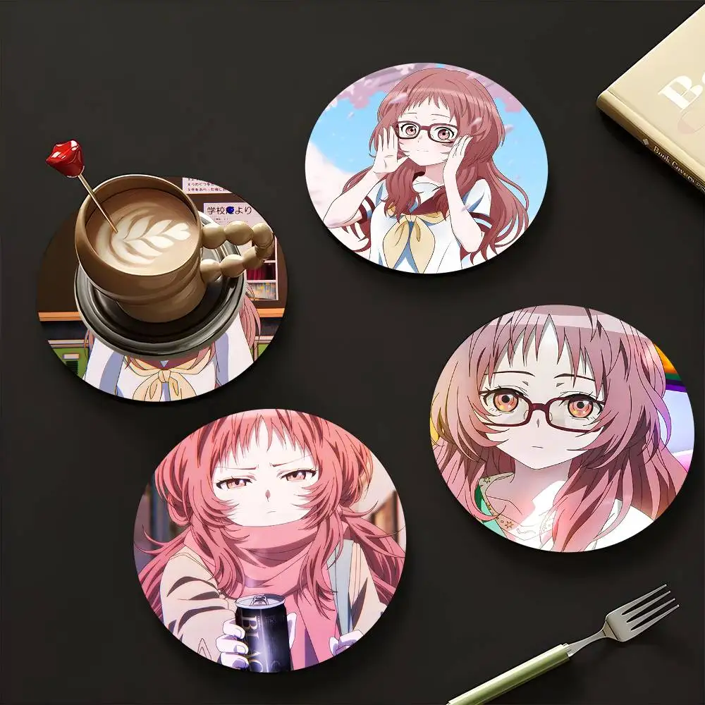 1pc Ai Mie Anime Characters Wooden Coaster Colour Printing Cup Mat Home Desk Decoration Gifts