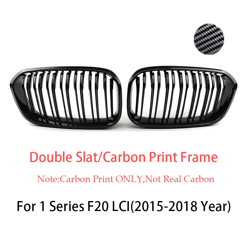 Voorbumper Race Radiator Mesh Grill Voor Bmw 1 Serie F20 F21 Facelift 2015-2019 Jaar Glanzend Mat Zwart M Kleur Carbon Print