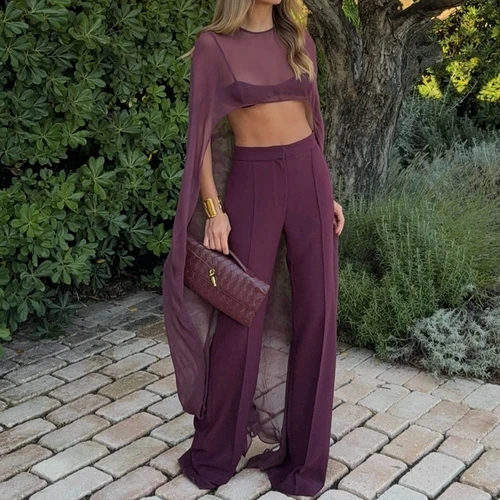 Imagen 2 del producto Poncho transparente de malla elegante para mujer, chal de gasa, Capelets para vestido de noche, chal, cubre fiesta de boda