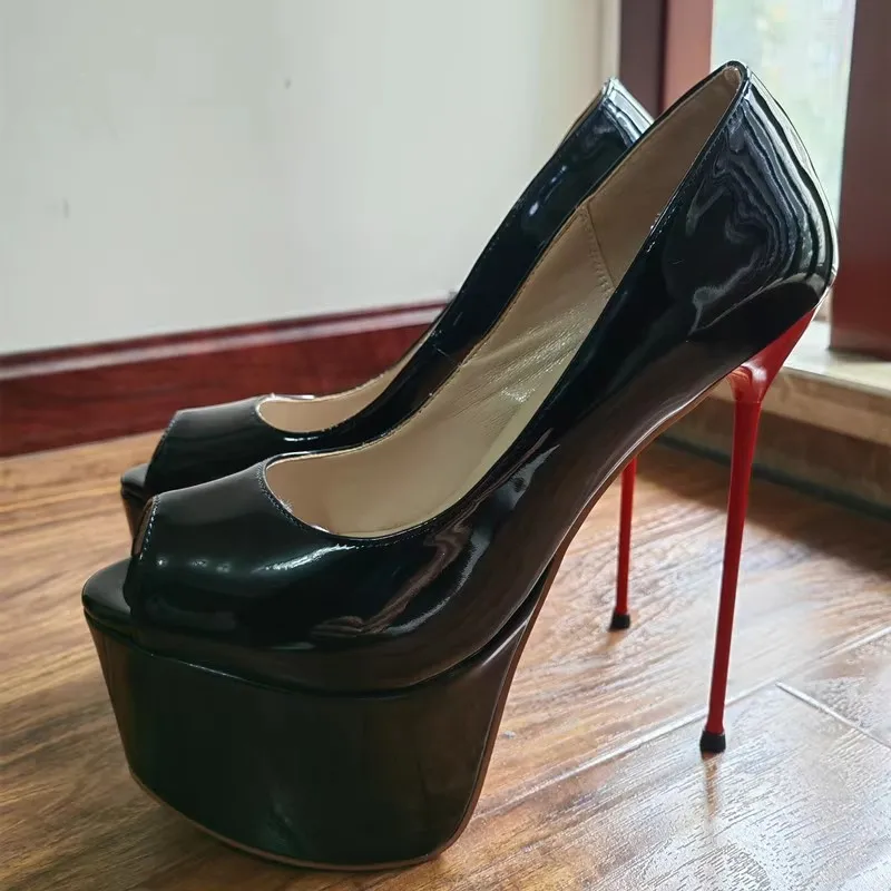 

MKKHOU модные туфли-лодочки, новые высококачественные туфли ручной работы на заказ, пикантные женские туфли на очень высоком каблуке «рыбий рот», на тонком каблуке 16 см