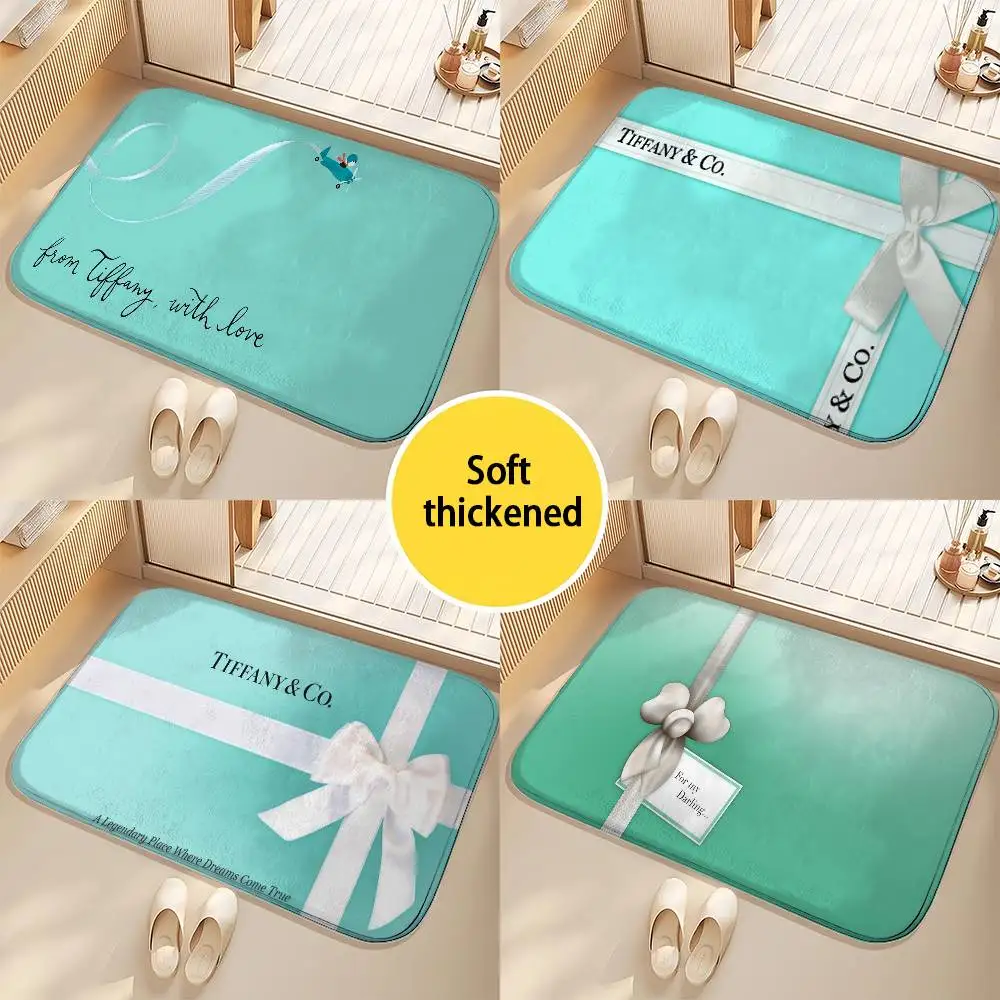 

Aesthetic Blue T-TiffanyS Floor Mat Printed Large Carpets Living Room And Bedroom Carpets Bathroom Anti Slip Door MATS Small C