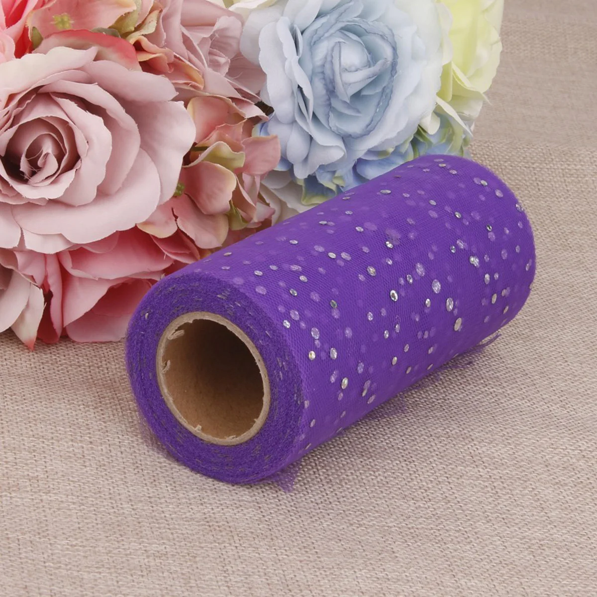 

24 Yards Sequin Tulle Rolls Pink Sparkly Net Gauze For Wedding Decor Party Craft Diy Tutu Skirt Chair Sash Table Decoration